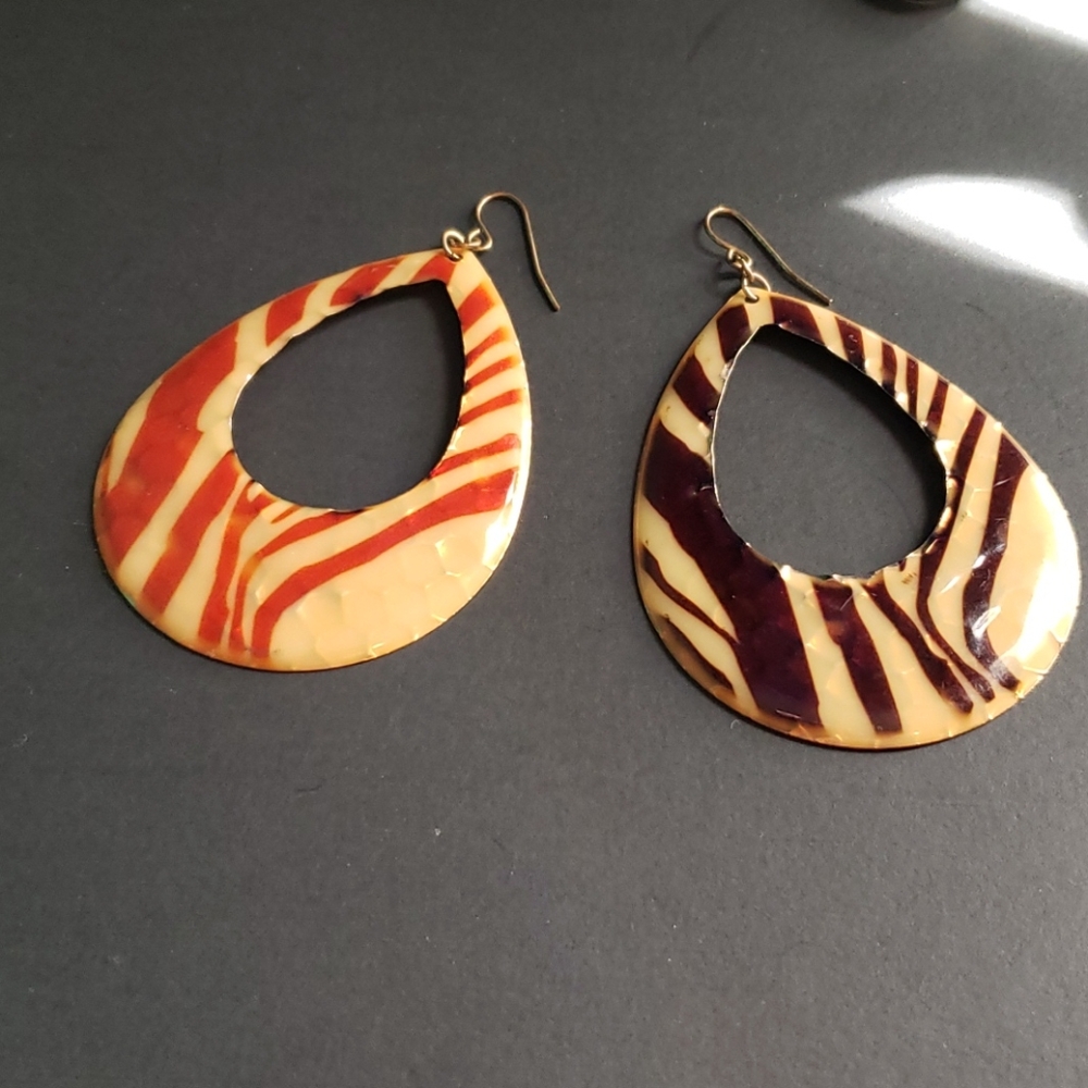 Zebra print Earring🧡🤎🦓